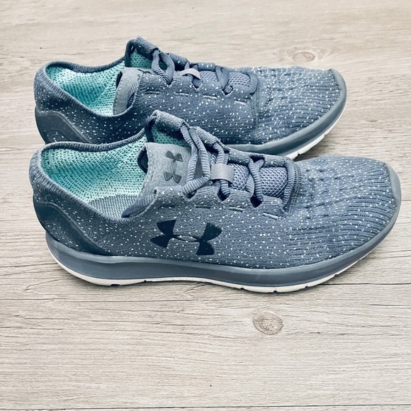 UNDER ARMOUR  Women’s Speedform Slingride 1.1 Road Running Shoe Apollo Grey/Blue - Picture 2 of 11